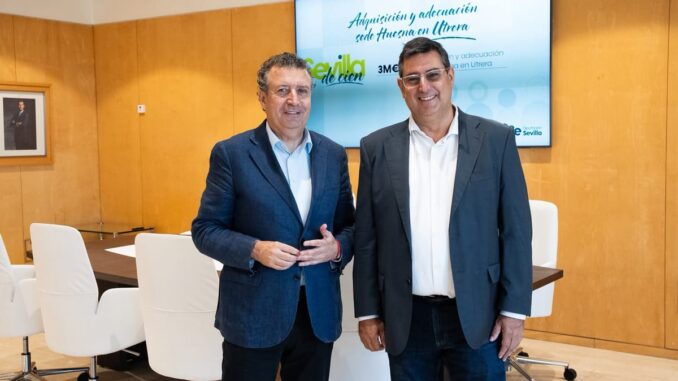 La Diputación financia la nueva sede del Huesna en Utrera con el Plan Sevilla de Cien Proyecto de nueva sede del Huesna en Utrera financiado por el Plan Sevilla de Cien