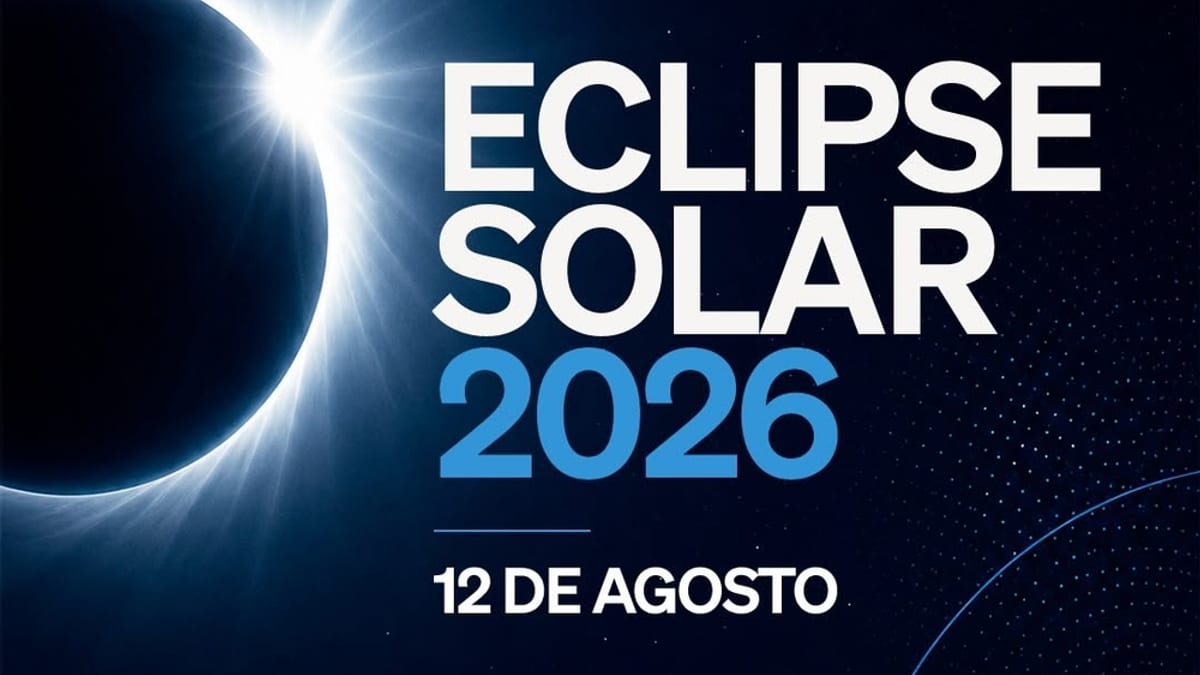 Cartel del eclipse solar 2026 en Móstoles del 12 de agosto, promocionado por el Ayuntamiento de la Villa de Móstoles