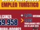 Infografía con datos de empleo turístico en la Región de Murcia. Muestra 69.958 trabajadores en julio 2026, incremento del 3,3% interanual con 2.225 trabajadores más que julio 2025. Fuente: Turespaña