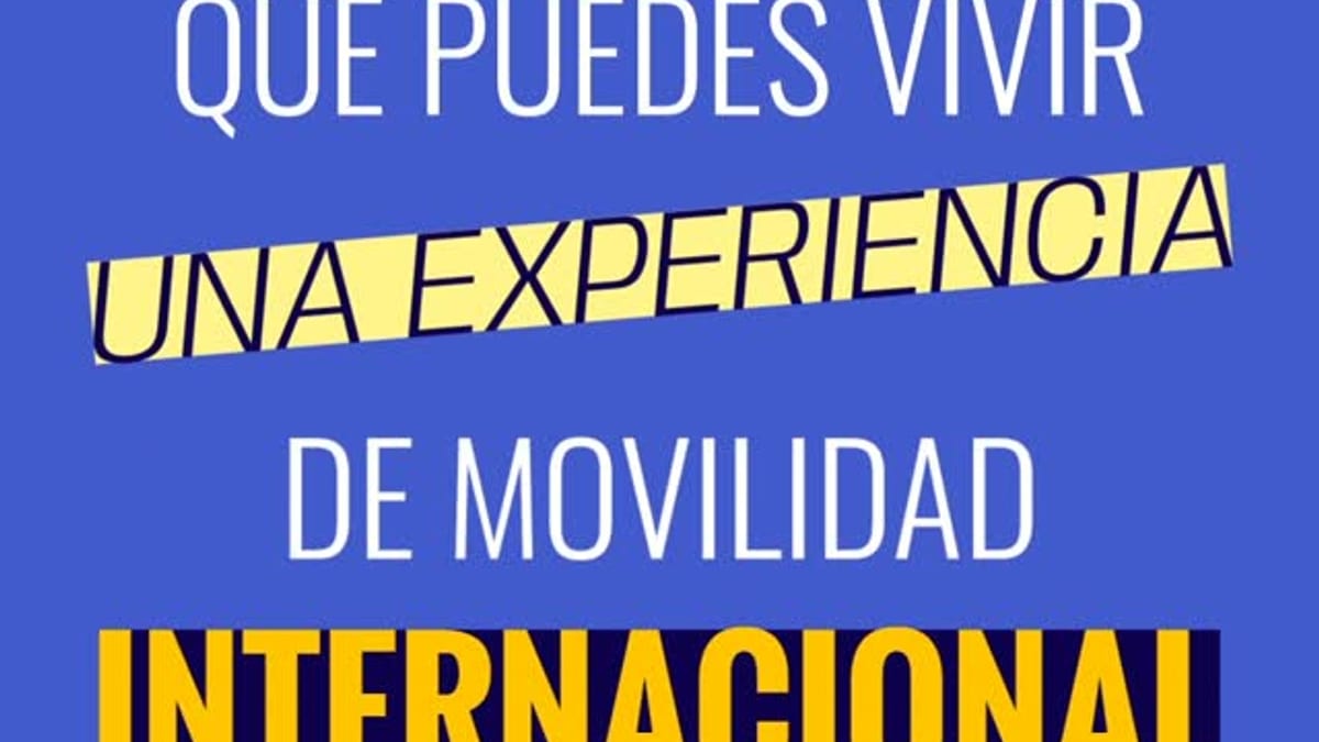 Cartel de Eurodesk promocionando experiencias de movilidad internacional para jóvenes en prácticas, voluntariado e intercambios