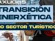 Cartel informativo de la Xunta de Galicia sobre ayudas para la transición energética en el sector turístico dentro del programa Xacobeo 2027