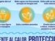 Cartel informativo del Ayuntamiento de Logroño sobre protección ante el calor intenso, mostrando recomendaciones para evitar golpes de calor