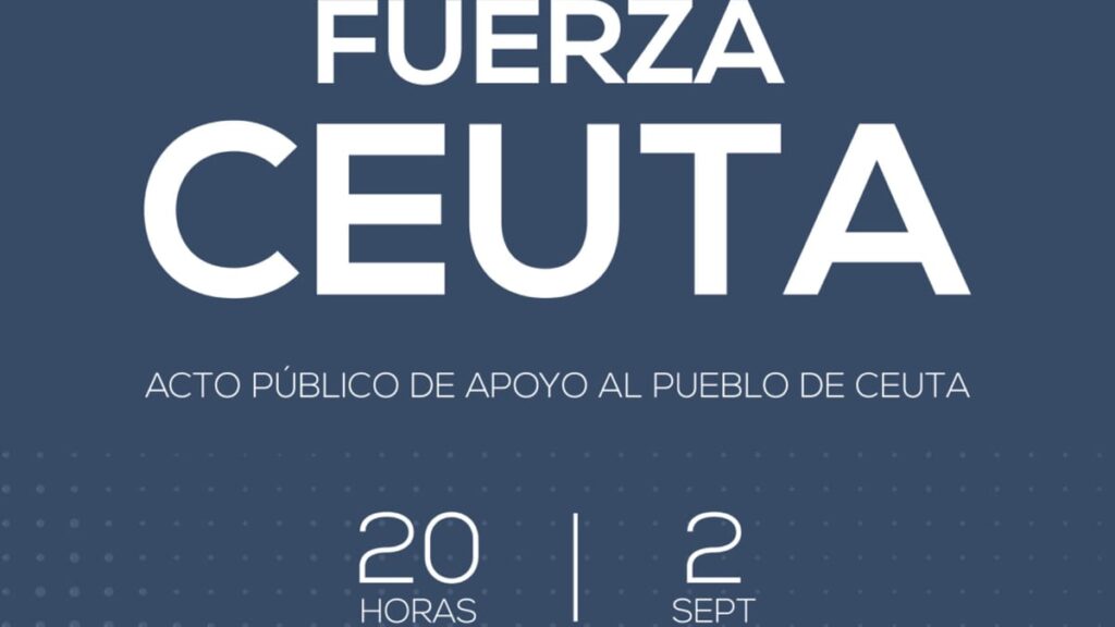Cartel del acto público de apoyo al pueblo de Ceuta convocado por el Ayuntamiento de Majadahonda para el 2 de septiembre