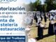 Cartel de autorización para venta de hostelería y restauración en el Parque del Truébano, Romería del Cristo 2026, Oviedo