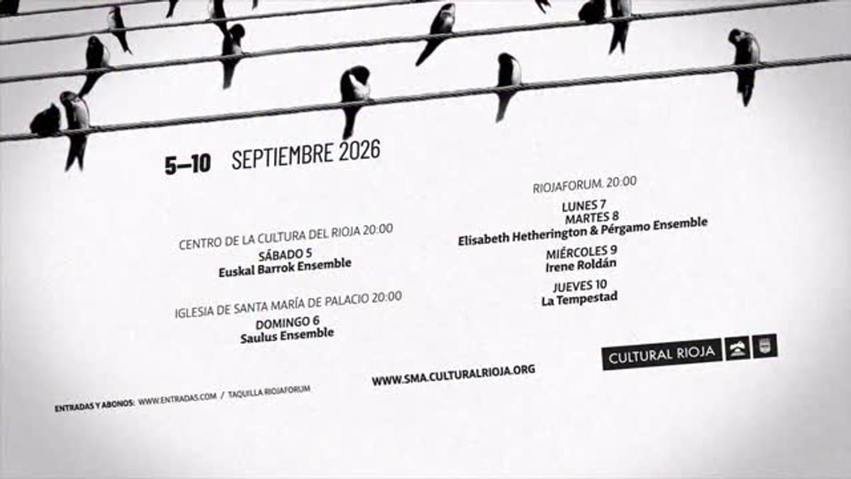 Cartel de la Semana de la Música Antigua 2026 en Logroño con las fechas 5-10 de septiembre