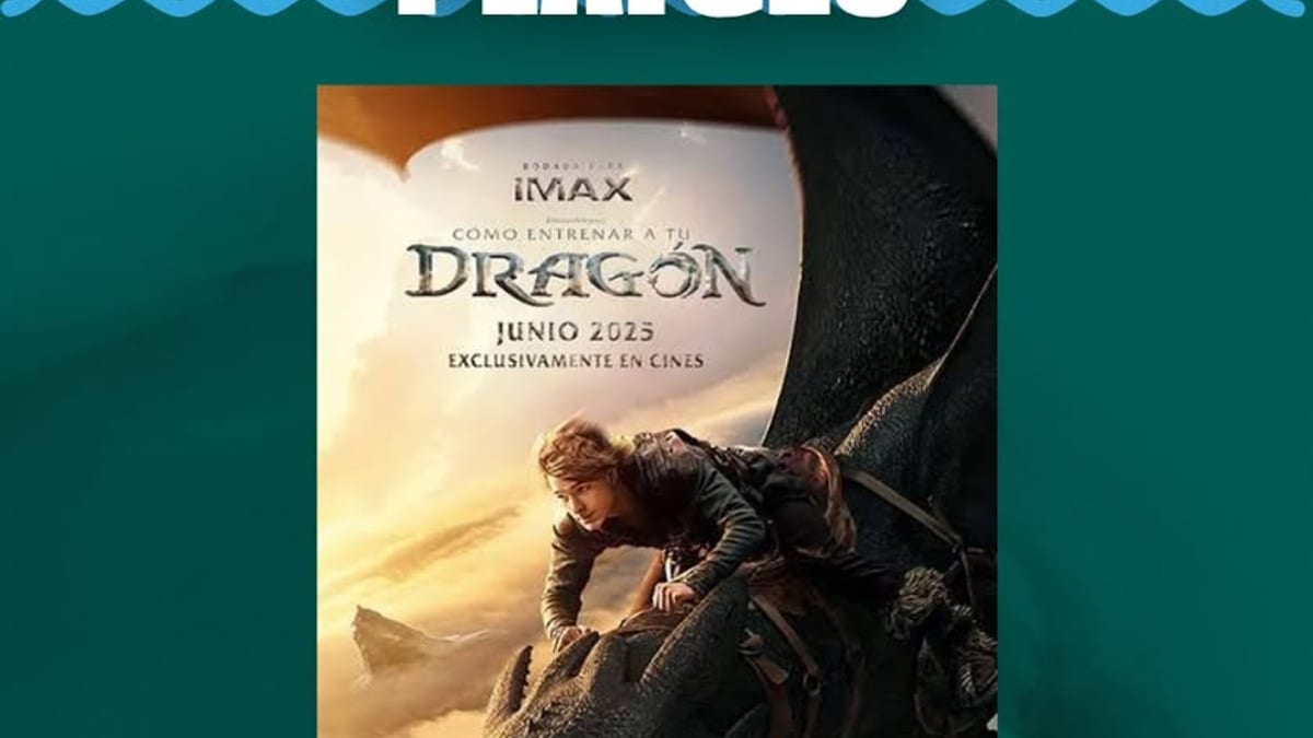 Cartel del programa Cine a les Platges con la película 'Cómo entrenar a tu dragón' de Diputación de Valencia