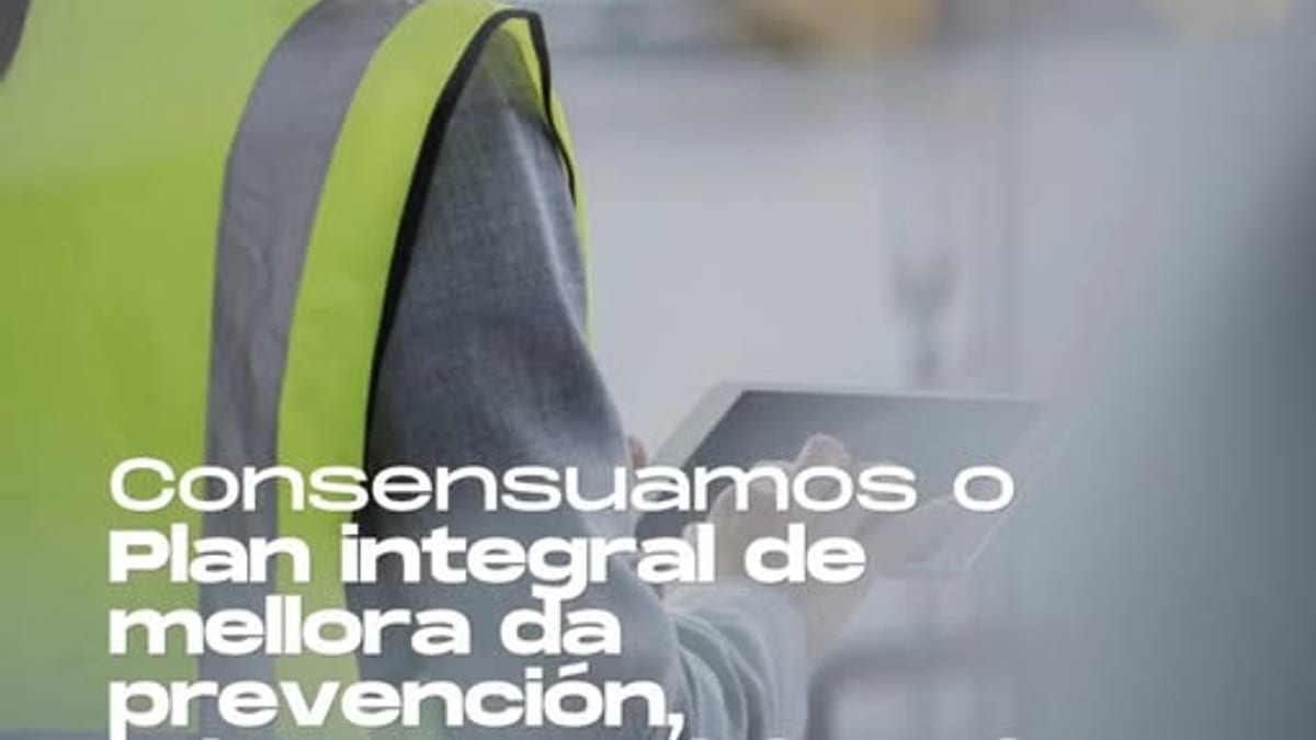Cartel del plan integral de mejora de la prevención, bienestar laboral y reincorporación saludable al trabajo de la Xunta de Galicia
