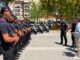 Grupo de policías locales de Eivissa en formación en un espacio público