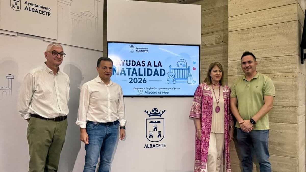 Cartel informativo de las ayudas a la natalidad 2026 del Ayuntamiento de Albacete