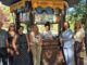 Kiosco de prensa gratuita en el Parque Lineal de Albacete, zona de la Fuente de las Ranas