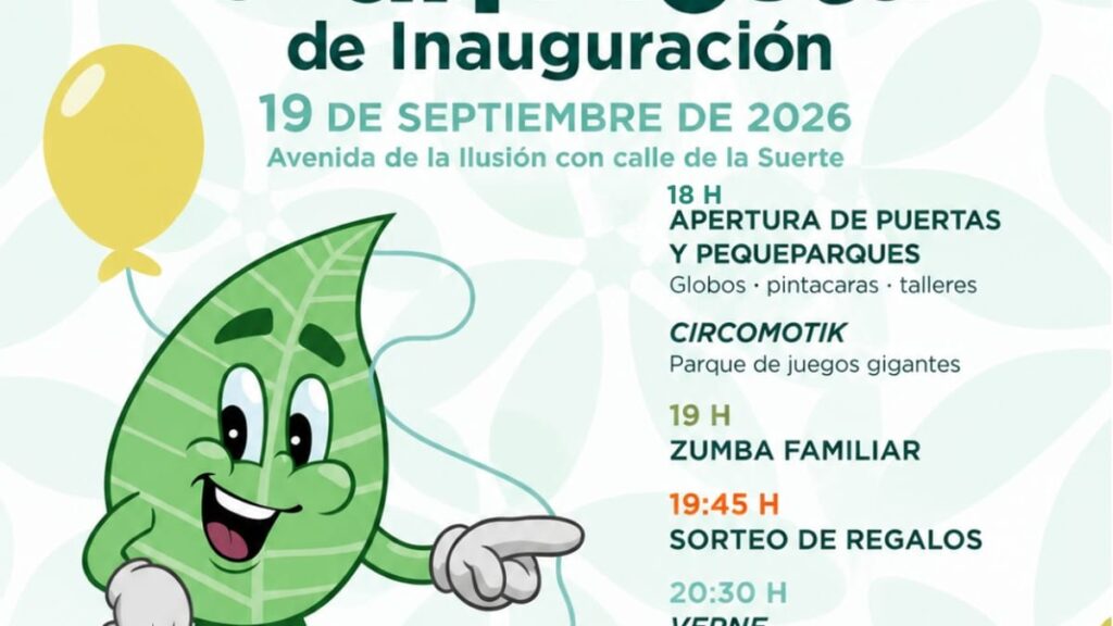 Cartel de la Gran Fiesta de Inauguración del Parque Forestal Princesa Leonor de Alcobendas para el 19 de septiembre con actividades familiares