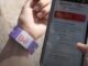 Pantalla del teléfono móvil mostrando la aplicación del Punto Lila Móvil de Barcelona con opciones de emergencia durante las Fiestas de la Mercè