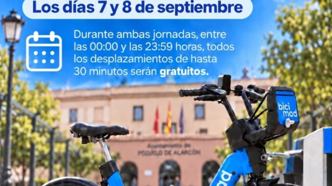BiciMAD gratis en Pozuelo los 7 y 8 de septiembre Promoción de BiciMAD gratis en Pozuelo de Alarcón para los días 7 y 8 de septiembre