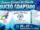 Cartel promocional de buceo adaptado en Illescas con el lema 'Un mar de oportunidades' y 'Más inclusión', organizado por ADAIDF y Bubbles Toledo para la Semana Europea del Deporte