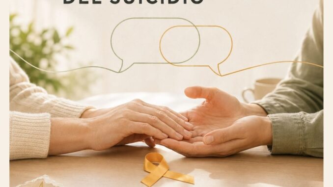 Cartel del Día Mundial para la Prevención del Suicidio 2026. Texto: Hablar es el primer paso