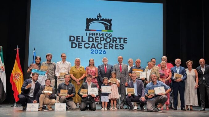 Cáceres premia a sus deportistas y entidades en año de Ciudad Europea del Deporte Cartel de la I Premios del Deporte de Cáceres 2026