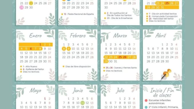 Calendario escolar 2026/2027 de Castilla-La Mancha con fechas de inicio, festividades y días no lectivos