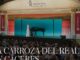 Cartel de La Carroza del Teatro Real en Cáceres, con información del evento del 24 de septiembre en la Plaza Mayor