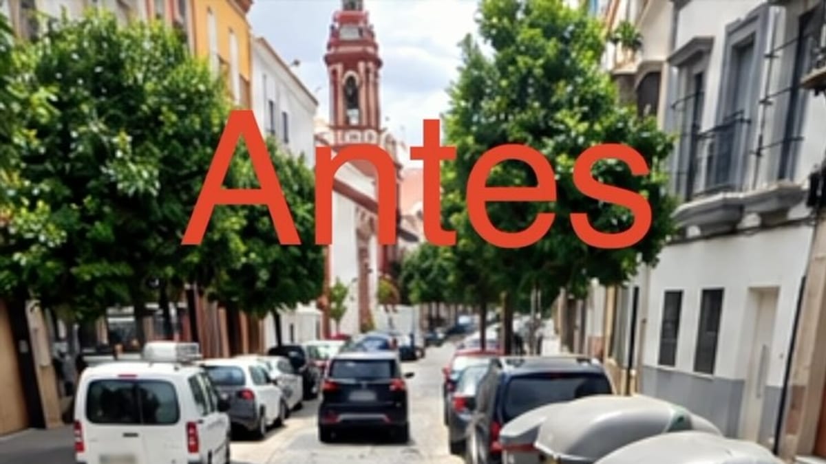 Calle Castilla de Triana con el nuevo adoquinado de Gerena completamente renovado