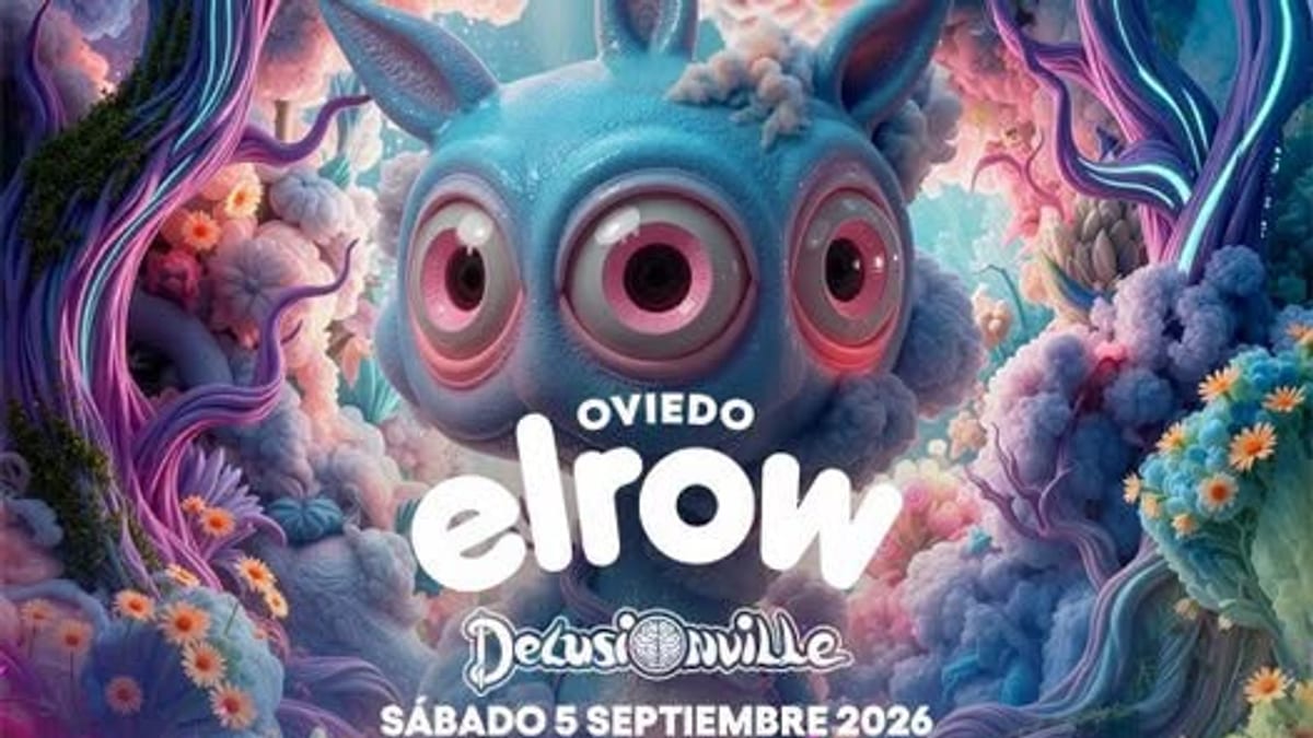 Cartel del evento Elrow en La Ería de Oviedo el 5 de septiembre de 2026 para las fiestas de San Mateo