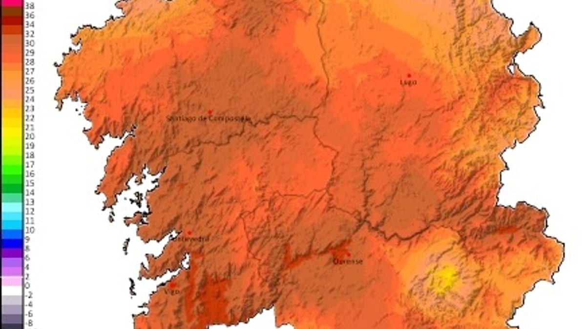 Previsión meteorológica para el domingo en Galicia con temperaturas máximas según Meteogalicia