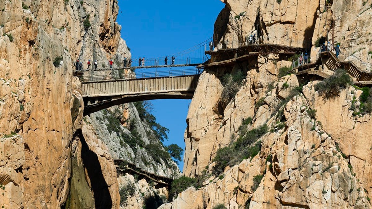 Vista del Caminito del Rey en Ardales, Málaga, donde se produjo el accidente del senderista