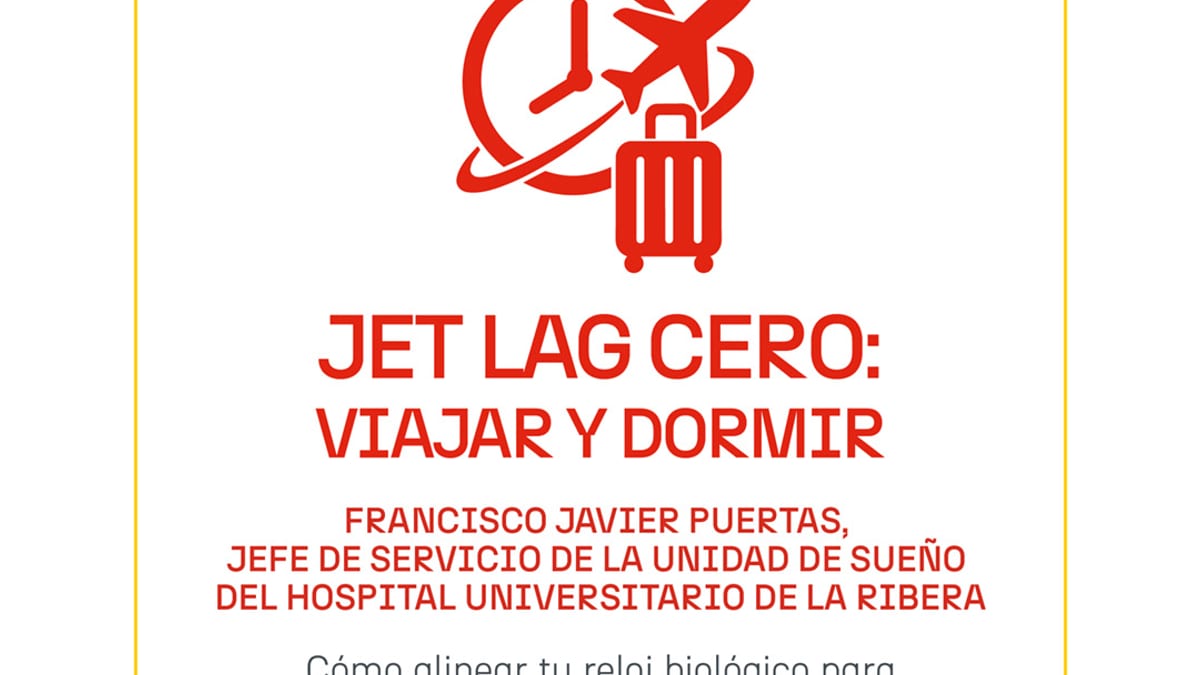 Francisco Javier Puertas, jefe de Servicio de la Unidad de Sueño del Hospital Universitario de la Ribera, presenta estrategias para combatir el jet lag en el Foro ICEX 2026