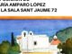 Cartel de la exposición de María Amparo López titulada Tiempo y luz en Eivissa en la Sala Sant Jaume 72 de Santa Eulalia