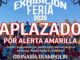 Cartel informativo de la exhibición de gimnasia de trampolín suspendida por alerta meteorológica en Albacete