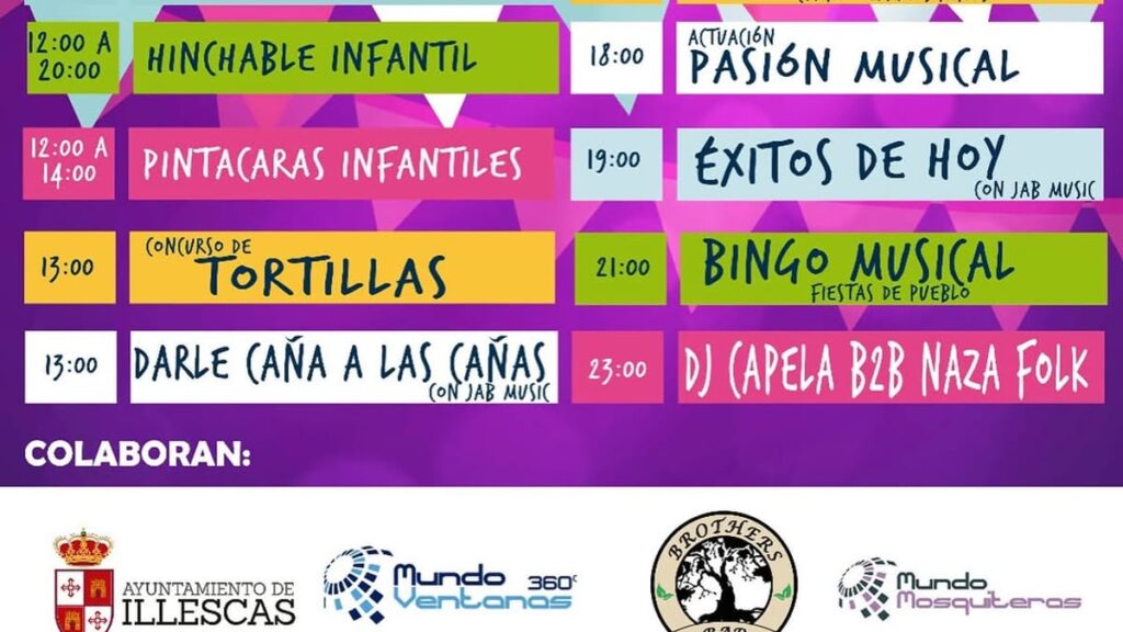 Cartel promocional de las Fiestas del Señorío de Illescas 2026 del sábado 26 de septiembre con programa de actividades y colaboradores