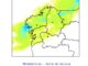 Mapa de precipitaciones acumuladas en 1 hora previsto para Galicia por MeteoGalicia
