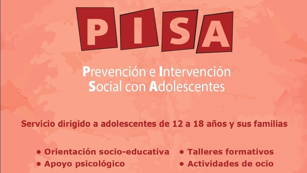 Cartel informativo del Programa PISA de Prevención e Intervención Social con Adolescentes de Fuenlabrada