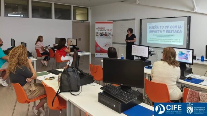 Imparte un taller sobre cómo diseñar CV con inteligencia artificial en Fuenla... Cartel del taller Diseña tu CV con IA: Impacta y Destaca, organizado por el CIFE del Ayuntamiento de Fuenlabrada