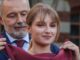 Helena Ezquerro durante el pregón de las fiestas de San Mateo en la Plaza del Ayuntamiento de Logroño