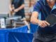 Participantes del III Torneo de Tenis de Mesa en el IES Carlos Bousono de Majadahonda durante la entrega de trofeos