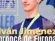 Cartel del Campeonato de Europa de Patinaje Artístico en Línea con la imagen de Iván Jiménez del CD San Ignacio de Torrelodones