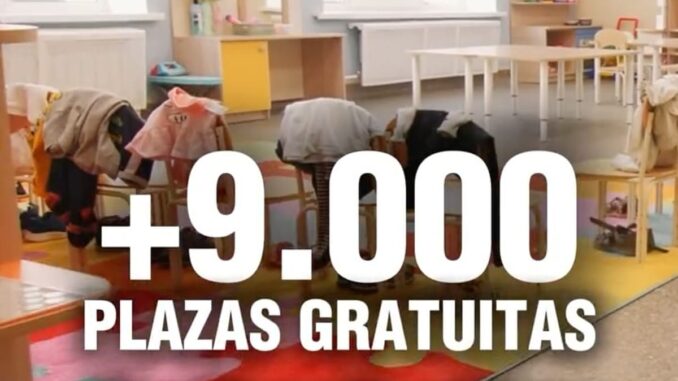 La Región de Murcia amplía a 9.000 las plazas gratuitas de educación infantil Cartel informativo del Gobierno de la Región de Murcia sobre las 9.000 plazas gratuitas de educación infantil de 0 a 3 años para la vuelta a clase 2026-2027