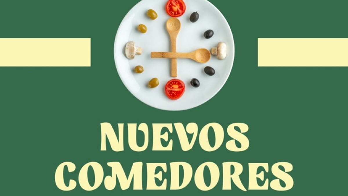 Cartel del Ministerio de Derechos Sociales sobre nuevos comedores saludables con el curso escolar, con logo de la Agencia Española de Seguridad Alimentaria y Nutrición