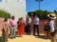 Autoridades de la Junta de Andalucía en el Conjunto Arqueológico de Carmona durante la presentación de las obras de renovación de cubiertas