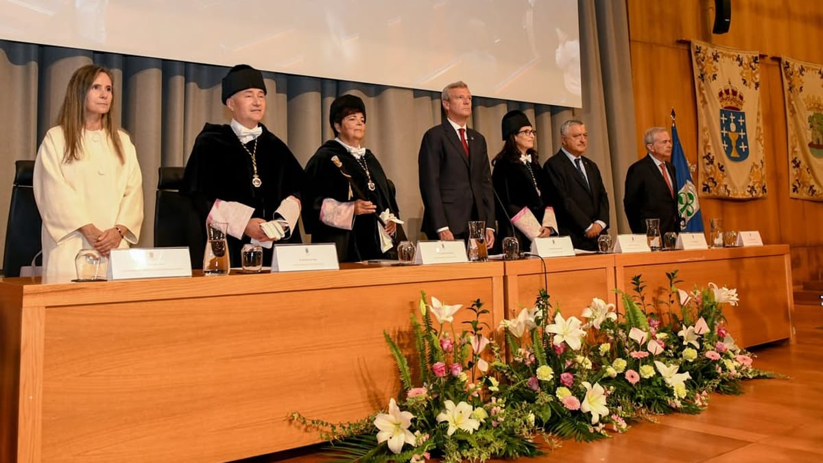 Alfonso Rueda durante la apertura del curso académico en Vigo