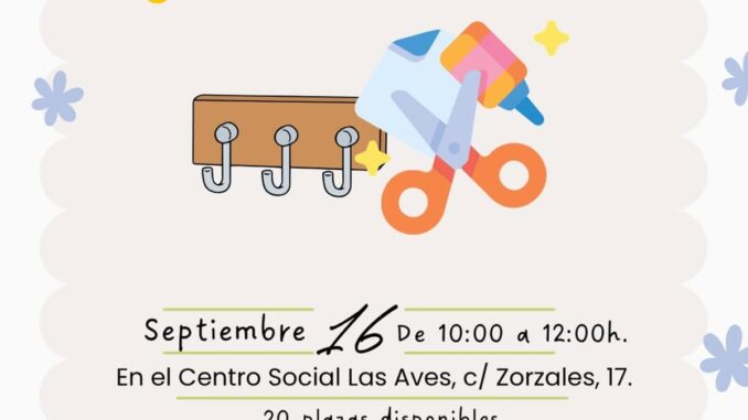 Abierto el plazo para el Taller de Manualidades en Aranjuez Cartel del Taller de Manualidades: Colgador de decoración de Aranjuez, 16 de septiembre de 10:00 a 12:00 horas
