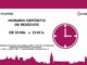 Cartel informativo del Ayuntamiento de Toledo sobre el horario de depósito de residuos de 20:00 a 23:00 horas y sanciones por incumplimiento