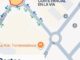Señalización de corte parcial de vía y desvíos de tráfico en las obras de la autovía del agua en Torremolinos