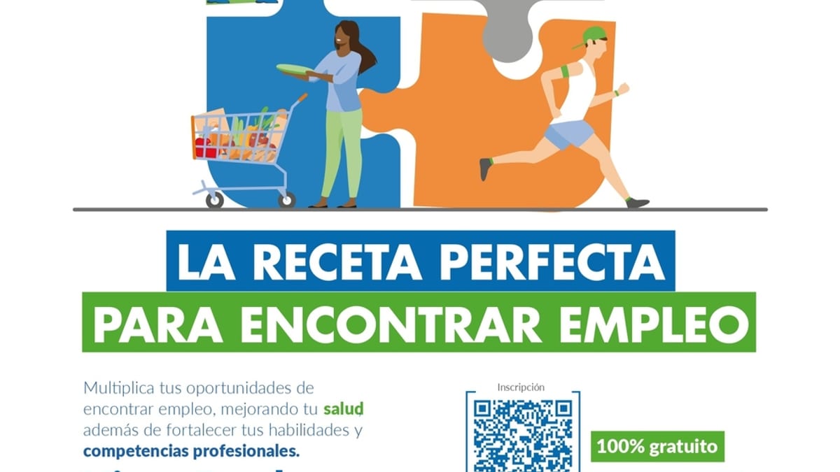 Cartel informativo Vives Emplea Saludable Fuenlabrada 2026 con datos de inscripción y descripción del programa gratuito