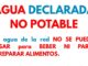 Cartel informativo sobre agua no potable en Caminomorisco y La Huerta, Cáceres. Diputación de Cáceres.